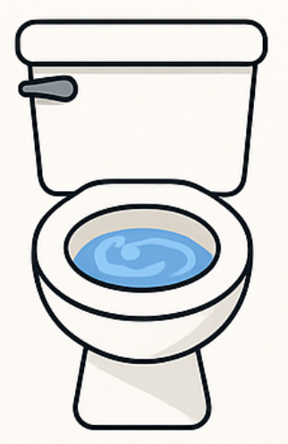 Toilet showing Flowing Freely traffic status. Click to refresh.